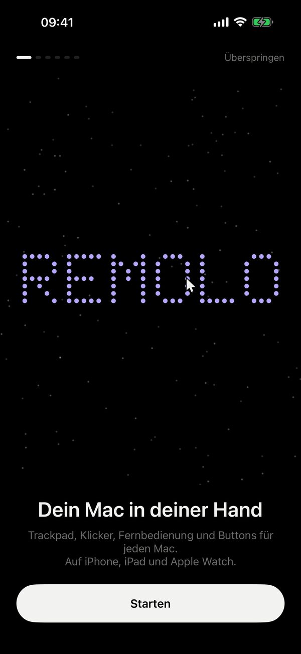 Startbildschirm von Remolo