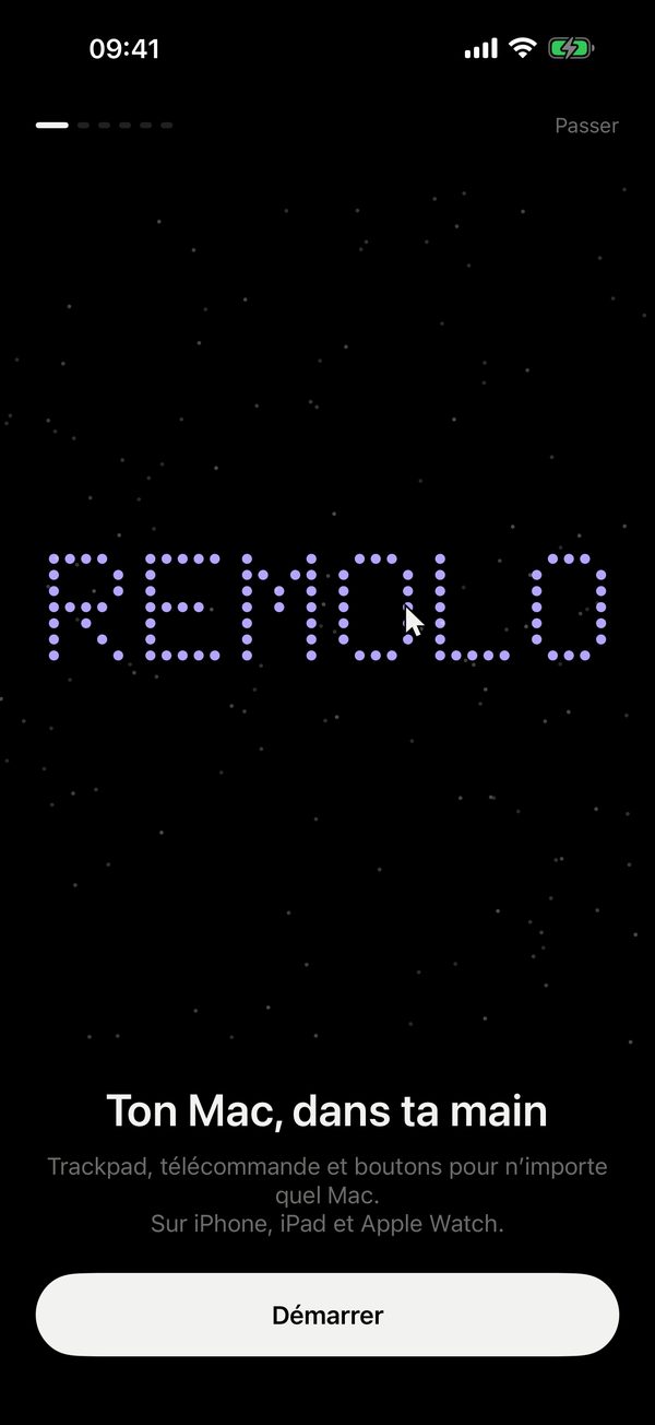 Premier écran de Remolo
