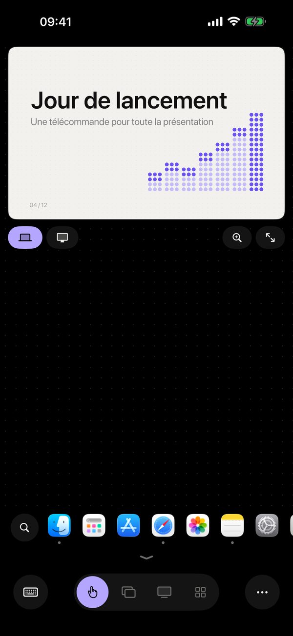 Remolo sur iPhone, mode Trackpad